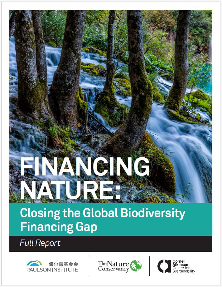 Cover of Closing the Global Biodiversity Financing Gap report.