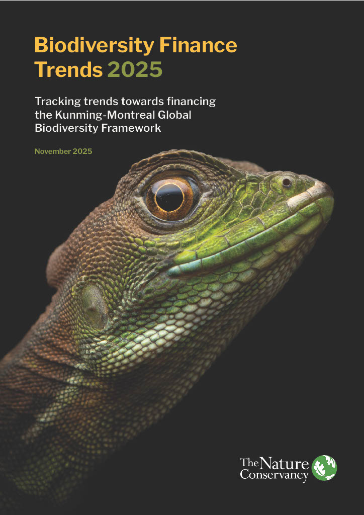 Cover of Biodiversity Finance Trends Report.
