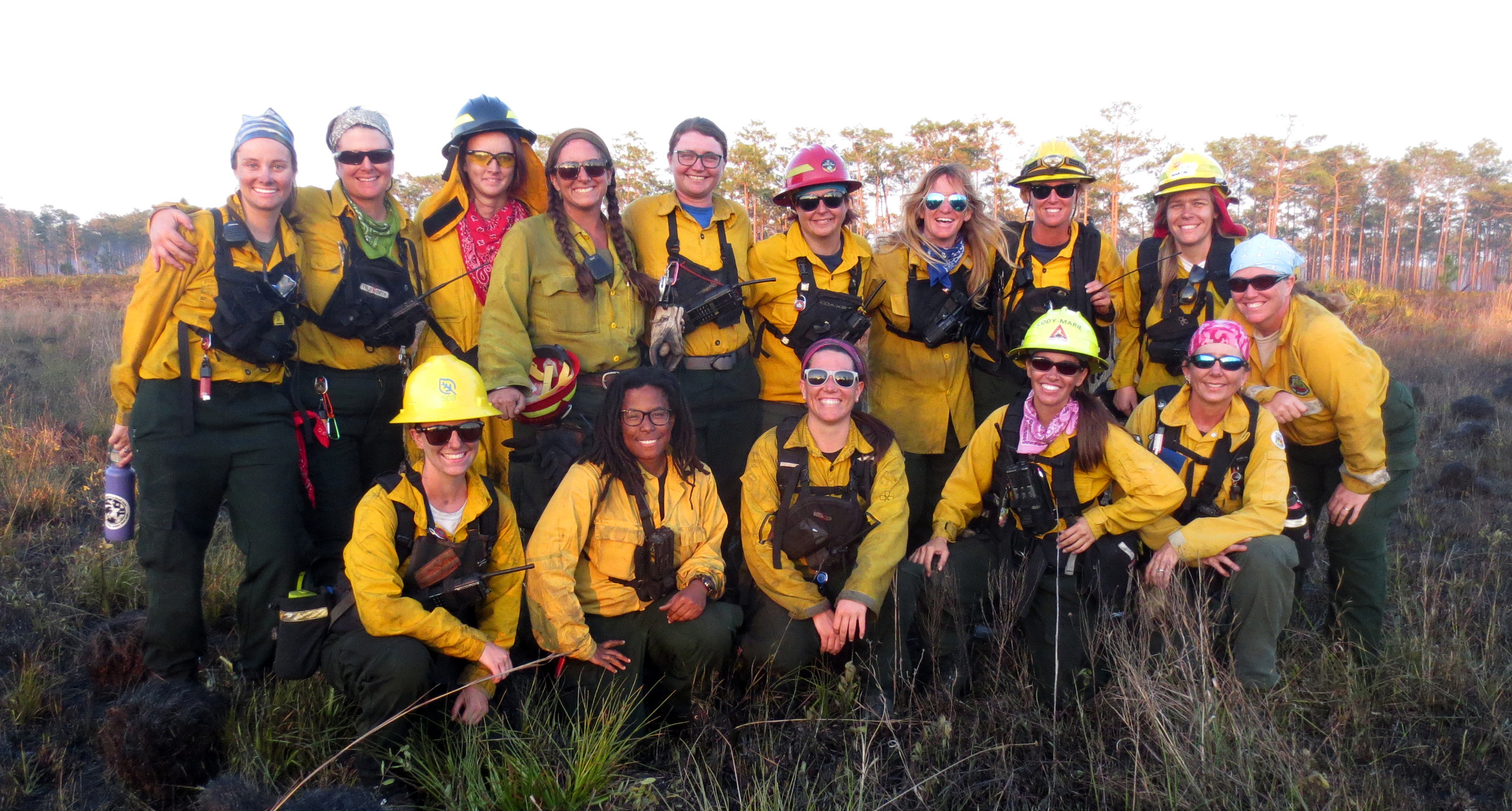 Group photo of women fire-workers.