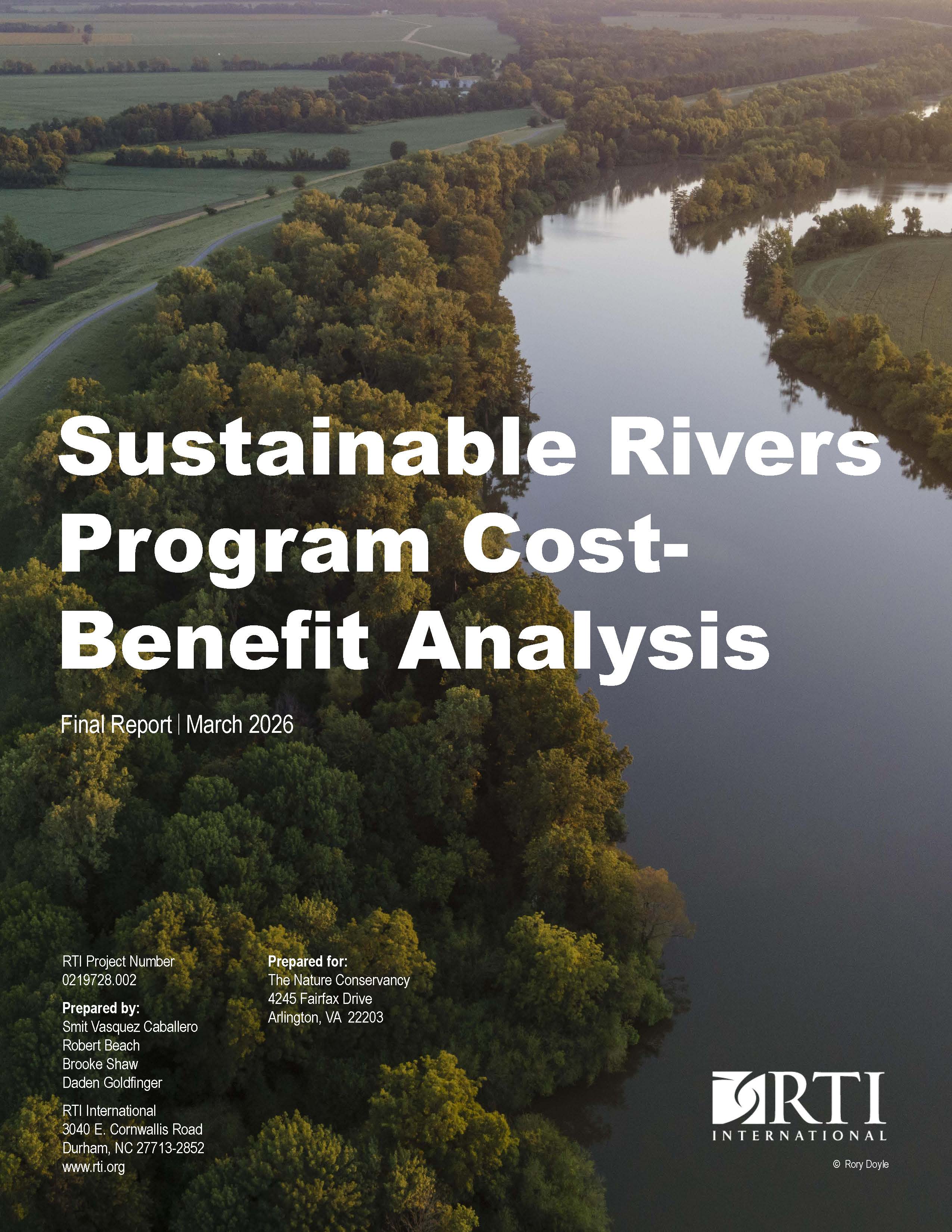 Cover of the Sustainable Rivers Program cost-benefit analysis report.